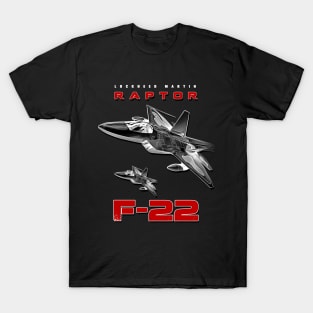 F-22 Raptor Fighterjet Us Air Force Warbird T-Shirt